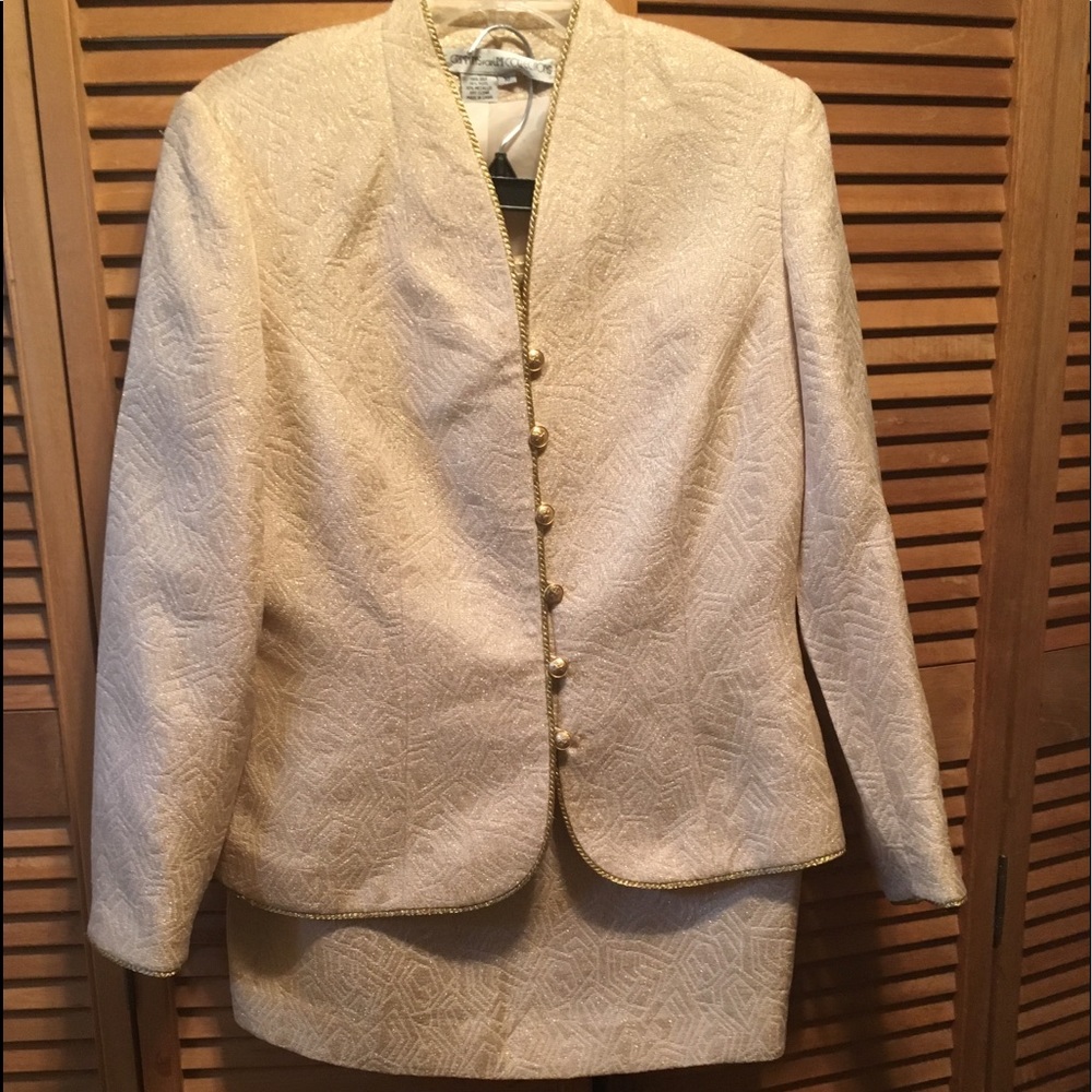 Anne Crimmins Gold & Cream Brocade Suit